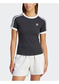 Adidas - adidas T-Shirt 3-Stripes IU2429 Czarny Slim Fit. Kolor: czarny. Materiał: bawełna #4