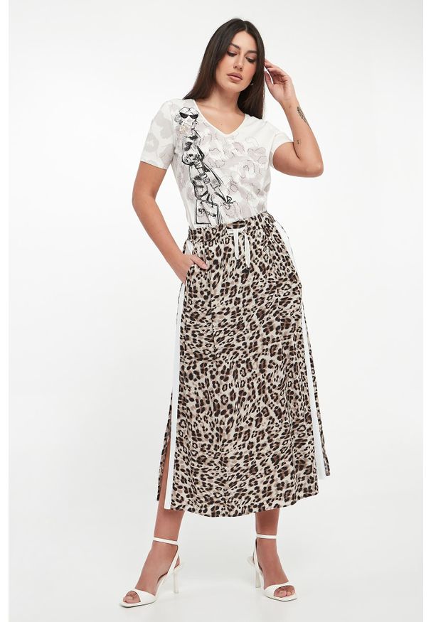 Sportalm - Spódnica midi ze zwierzęcym wzorem SPORTALM. Wzór: motyw zwierzęcy