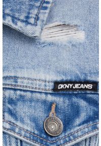 DKNY - Dkny kurtka jeansowa damska przejściowa. Okazja: na co dzień. Kolor: niebieski. Materiał: jeans. Styl: casual