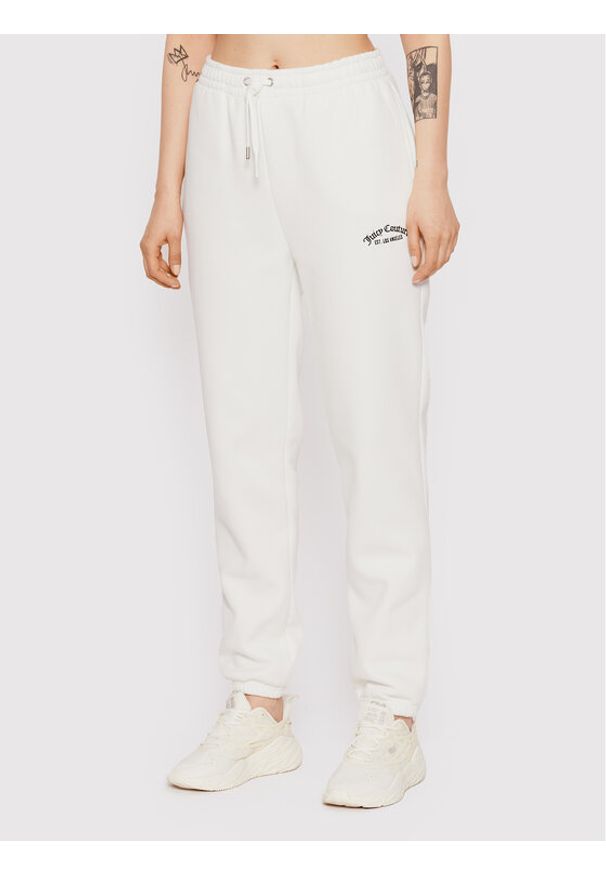 Spodnie dresowe Juicy Couture. Kolor: biały. Materiał: dresówka, bawełna