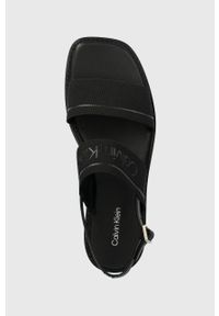 Calvin Klein sandały SQUARED SANDAL HE damskie kolor czarny HW0HW01496. Zapięcie: klamry. Kolor: czarny. Materiał: materiał, skóra, guma, włókno #4