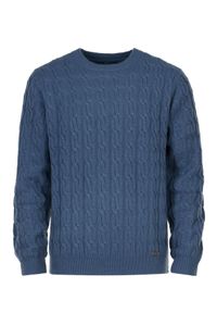 Ochnik - Sweter męski. Kolor: niebieski. Materiał: materiał. Długość: długie. Wzór: ze splotem. Sezon: jesień #3