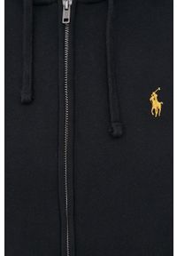 Polo Ralph Lauren Bluza 710853207001 męska kolor czarny z kapturem gładka. Okazja: na co dzień. Typ kołnierza: kaptur, polo. Kolor: czarny. Materiał: dzianina. Wzór: gładki. Styl: casual #5