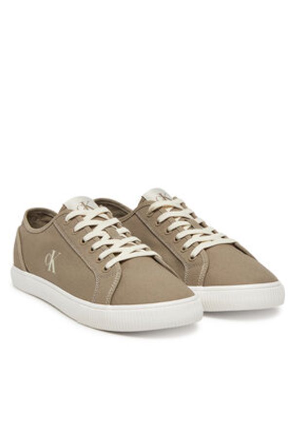Calvin Klein Jeans Tenisówki Ess Vulc Low Mg Canvas YM0YM01209 Beżowy. Kolor: beżowy. Materiał: materiał