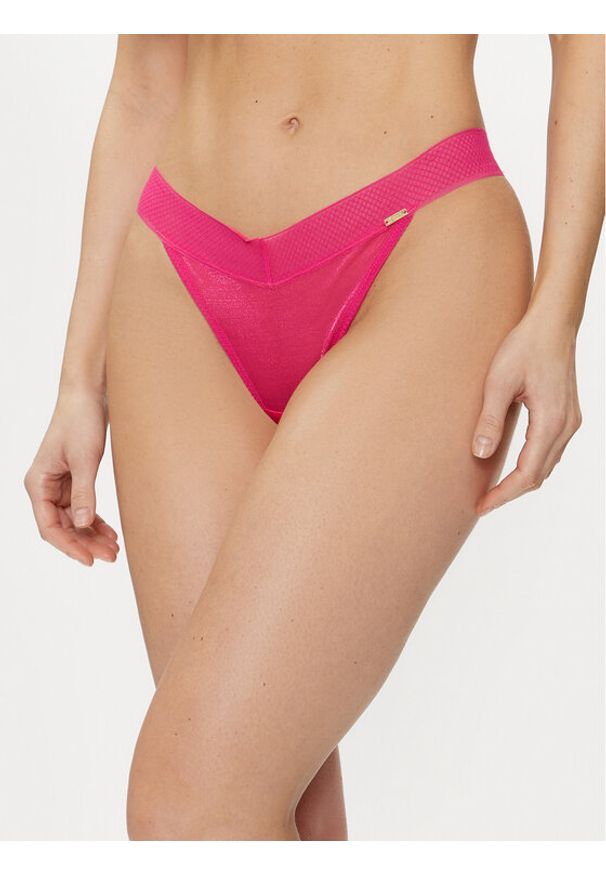 Gossard Stringi Glossies 6256 Różowy. Kolor: różowy. Materiał: syntetyk