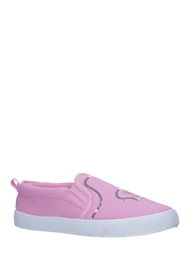 Casu - Różowe trampki z cekinami slip on casu 568-2. Zapięcie: bez zapięcia. Kolor: różowy