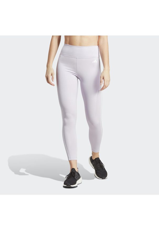 Adidas - Legginsy treningowe z wysokim stanem Train Essentials 3-Stripes 7/8. Stan: podwyższony. Kolor: szary. Materiał: materiał. Sport: fitness
