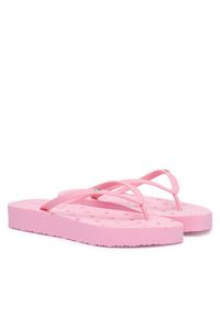 TOMMY HILFIGER - Tommy Hilfiger Japonki Repeat Logo Platform FW0FW09199 Różowy. Kolor: różowy. Materiał: syntetyk. Obcas: na platformie #5