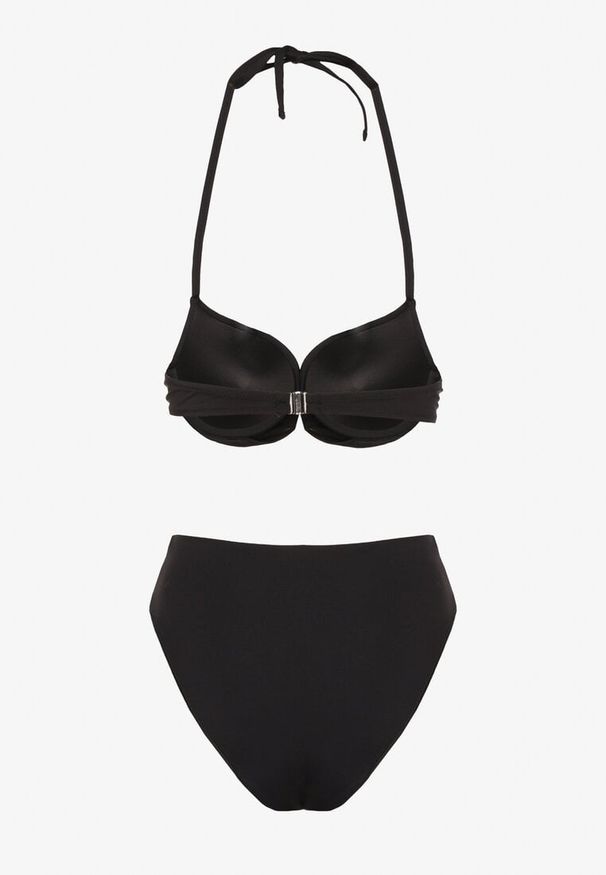 Born2be - Czarne Bikini Wiązany Biustonosz i Majtki Typu Figi Vanissa. Kolor: czarny