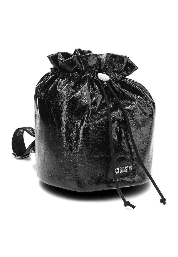 Big Star Accessories - Czarny Plecak Big Star Modny Worek Na Plecy Damski. Kolor: czarny. Styl: casual
