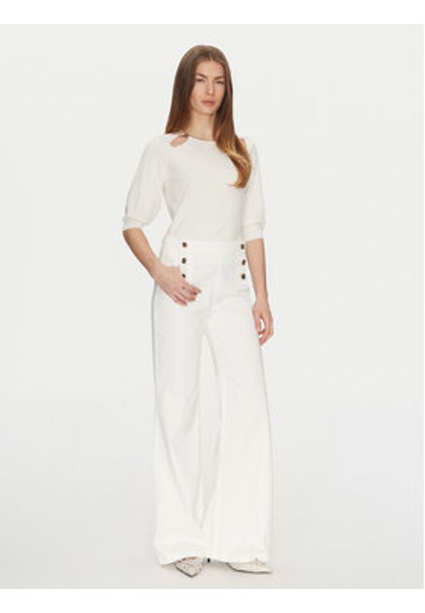TwinSet - TWINSET Sweter 251TP3490 Écru Loose Fit. Materiał: wiskoza