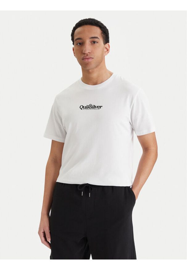 Quiksilver T-Shirt EQYZT08174 Biały Regular Fit. Kolor: biały. Materiał: bawełna