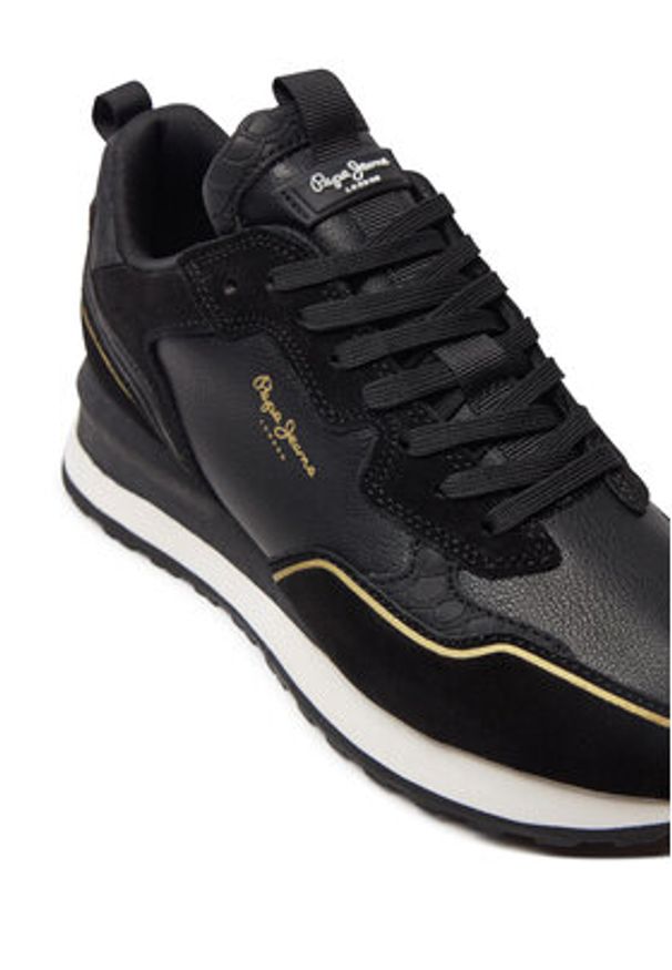 Pepe Jeans Sneakersy PLS60012 Czarny. Kolor: czarny. Materiał: zamsz, skóra