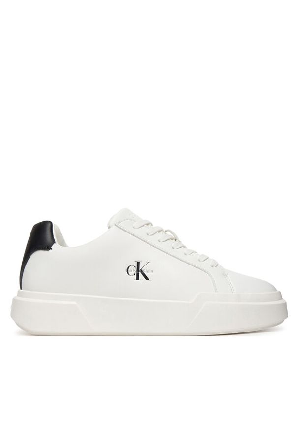 Calvin Klein Sneakersy Chunky Cupsole Laceup Lth Ml YW0YW01947 Biały. Kolor: biały. Materiał: skóra