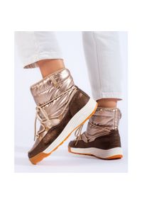 Big-Star - Krótkie złote śniegowce Big Star KK274276 brązowe. Kolor: brązowy. Sezon: zima #4