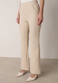 Born2be - Beżowy Komplet Garniturowy Marynarka z Wiązanym Paskiem i Spodnie Falloria. Kolor: beżowy #3