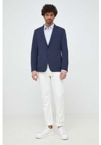 Calvin Klein koszula męska kolor niebieski slim z kołnierzykiem klasycznym. Typ kołnierza: kołnierzyk klasyczny. Kolor: niebieski. Styl: klasyczny #5