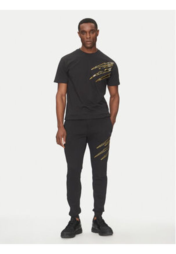 Plein Sport T-Shirt SAEC MTK8019 STE001N Czarny Regular Fit. Kolor: czarny. Materiał: bawełna. Styl: sportowy