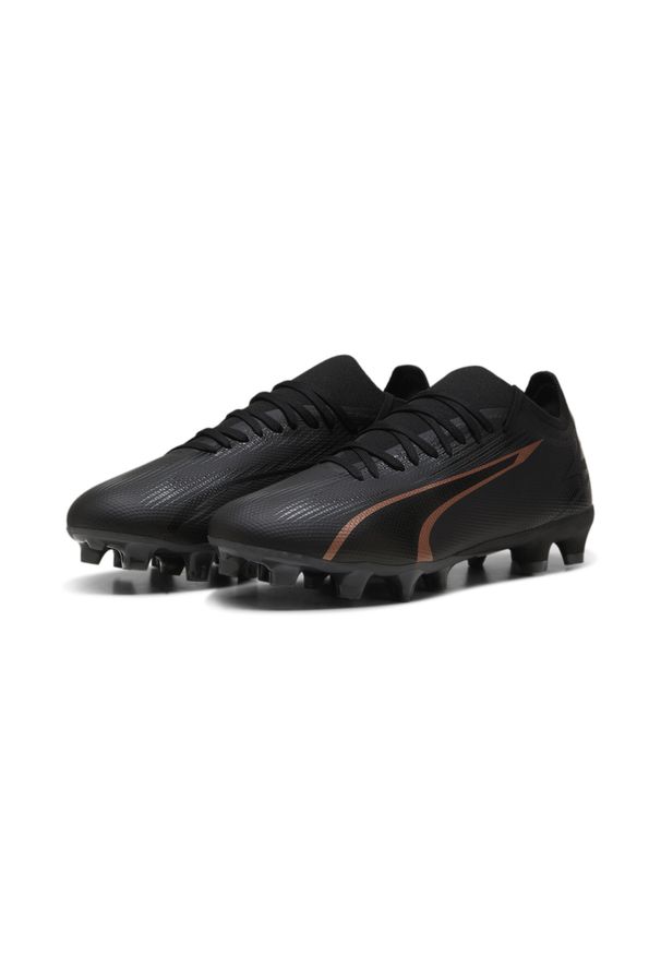 Buty piłkarskie męskie Puma Ultra Match Fg ag. Kolor: brązowy, czarny, wielokolorowy. Materiał: syntetyk, materiał. Szerokość cholewki: normalna. Sport: piłka nożna