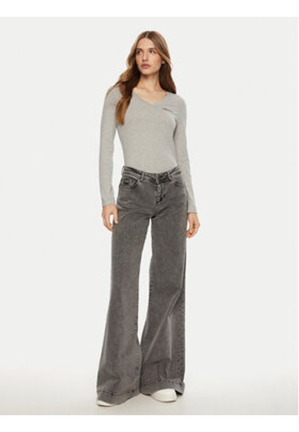 Guess Jeans Bluzka W4YI21 J1314 Szary Regular Fit. Kolor: szary. Materiał: bawełna