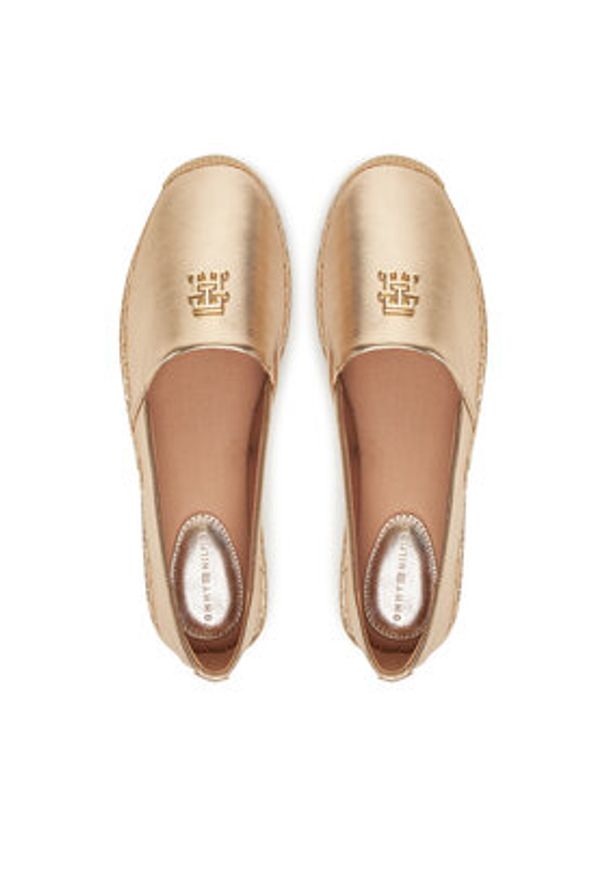 TOMMY HILFIGER - Tommy Hilfiger Espadryle FW0FW08652 Złoty. Kolor: złoty. Materiał: skóra