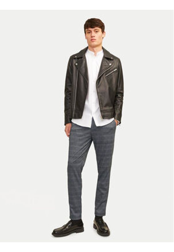 Jack & Jones Chinosy Marco 12249310 Szary Slim Fit. Kolor: szary. Materiał: syntetyk
