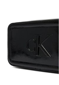 Calvin Klein Torebka Bold Ck Metallic Camera Bag LV04F3331G Czarny. Kolor: czarny. Materiał: skórzane #4