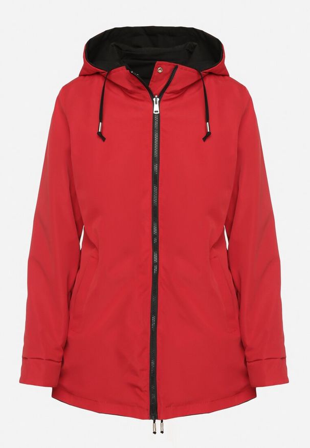Born2be - Czarna Kurtka Parka Dwustronna Ozdobiona Guzikami przy Rękawach Mivanea. Kolor: czarny. Materiał: jeans. Długość rękawa: długi rękaw. Długość: długie. Wzór: aplikacja. Sezon: jesień, zima. Styl: elegancki, klasyczny
