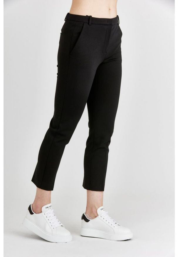 Pinko - PINKO Czarne spodnie cygaretki damskie. Kolor: czarny. Materiał: tkanina