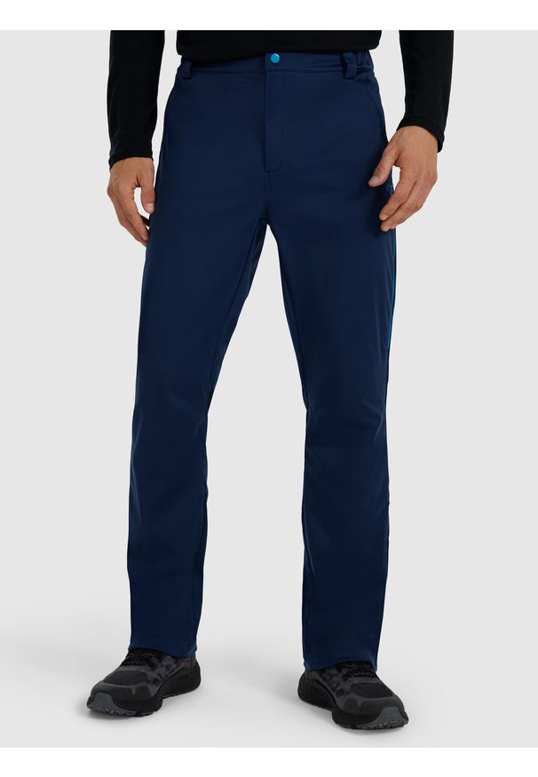 4f - 4F Spodnie trekkingowe membrana 8000 męskie - granatowe L. Kolor: niebieski. Materiał: poliester, materiał. Technologia: Primaloft. Wzór: gładki. Sport: wspinaczka, turystyka piesza