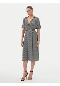Fracomina Sukienka codzienna FR25SD2012W413O9 Czarny Regular Fit. Okazja: na co dzień. Kolor: czarny. Materiał: syntetyk. Typ sukienki: proste. Styl: casual
