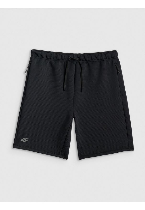 4f - 4F Spodenki treningowe szybkoschnące męskie - czarne L. Kolor: czarny. Materiał: materiał, włókno. Sport: fitness