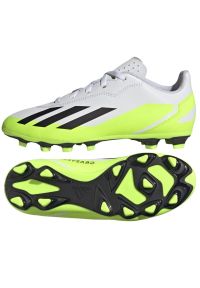 Adidas - Buty piłkarskie adidas X Crazyfast.4 FxG Jr IE1588 białe białe. Zapięcie: sznurówki. Kolor: biały. Materiał: syntetyk, guma. Sport: piłka nożna #1