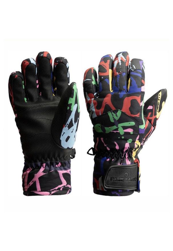 BLIZZARD - Juniorskie rękawice narciarskie Blizzard Spark Junior black/multicolor. Kolor: wielokolorowy, czarny. Sezon: zima. Sport: narciarstwo