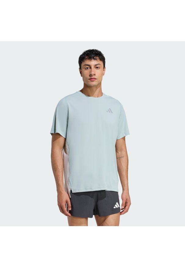 Adidas - Koszulka adi365Breeze Running. Typ kołnierza: polo. Kolor: beżowy, wielokolorowy, zielony