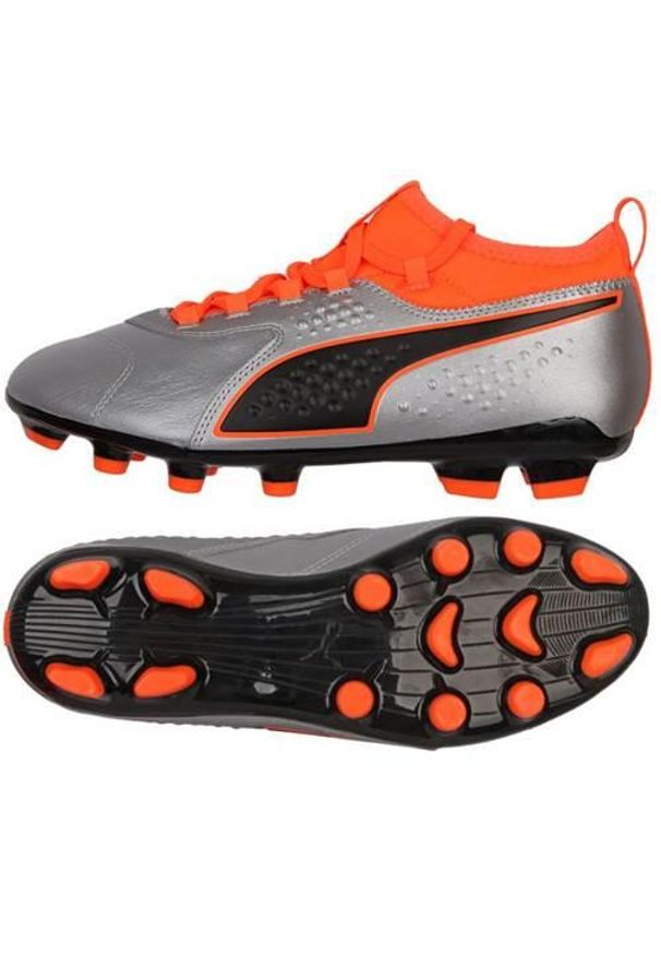 Buty piłkarskie męskie Puma One 3 Lth HG. Zapięcie: sznurówki. Kolor: szary. Materiał: materiał, syntetyk. Szerokość cholewki: normalna. Sport: piłka nożna