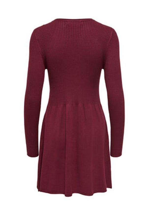 only - ONLY Sukienka dzianinowa Alma 15185761 Bordowy Regular Fit. Kolor: czerwony. Materiał: wiskoza