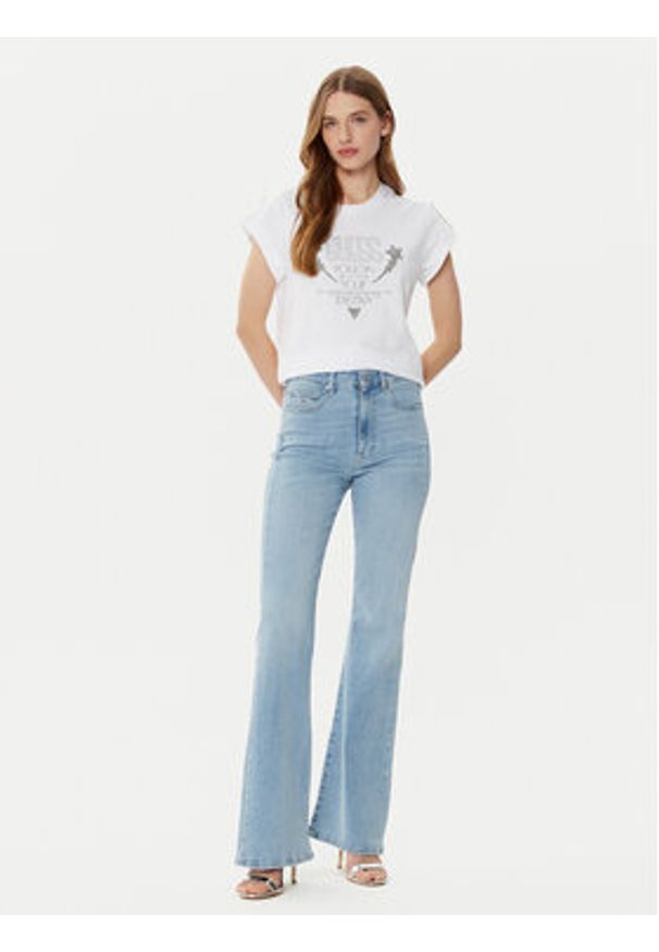 Guess T-Shirt W5RI06 I3Z14 Biały Regular Fit. Kolor: biały. Materiał: bawełna