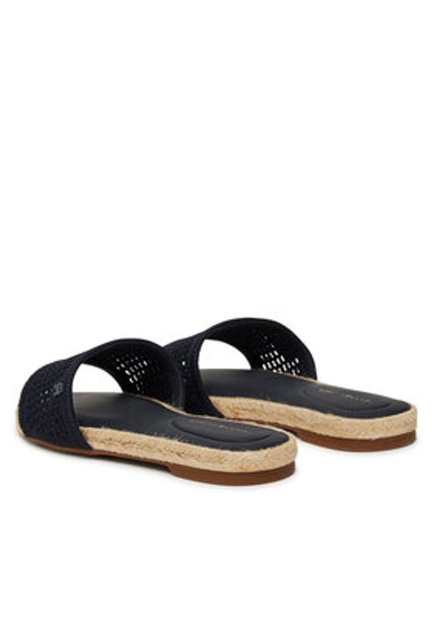 TOMMY HILFIGER - Tommy Hilfiger Espadryle Knit Mesh Espadrille Flat Sandal FW0FW08744 Granatowy. Kolor: niebieski. Materiał: materiał