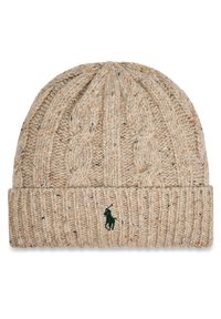 Polo Ralph Lauren Czapka 455923610001 Beżowy. Kolor: beżowy. Materiał: wełna