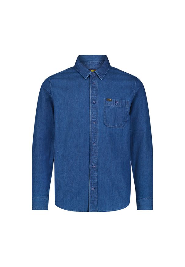 Lee - MĘSKA KOSZULA JEANSOWA LEE SURE SHIRT INKY BLUE 112355712 L66N008587. Materiał: jeans