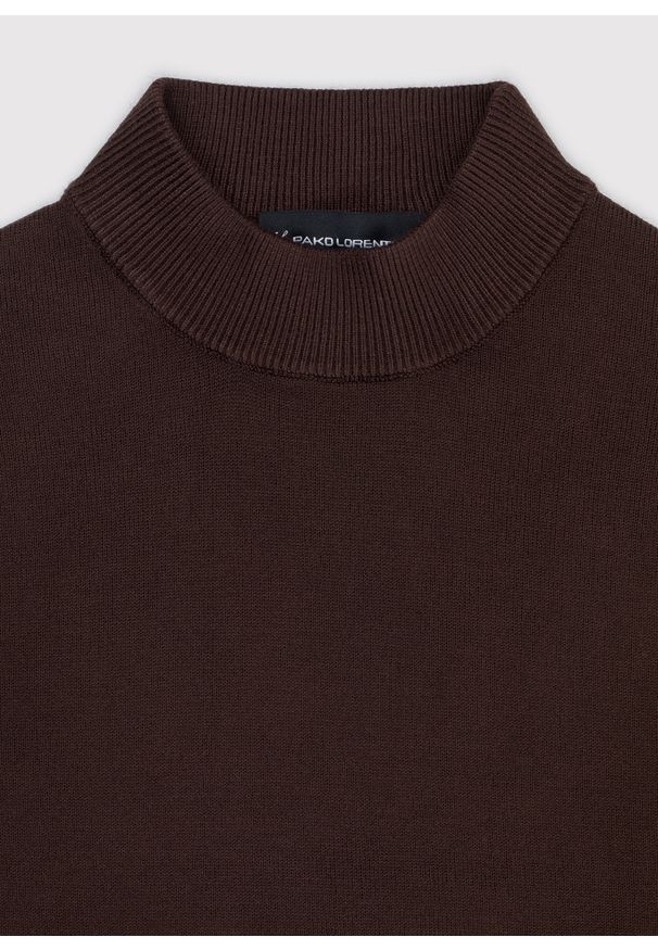 Pako Lorente - PAKO LORENTE – Brązowy gładki półgolf męski. Kolor: niebieski, brązowy. Materiał: nylon, wiskoza. Wzór: gładki. Sezon: jesień