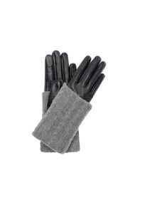 Ochnik - Czarne skórzane rękawiczki damskie. Kolor: czarny. Materiał: skóra