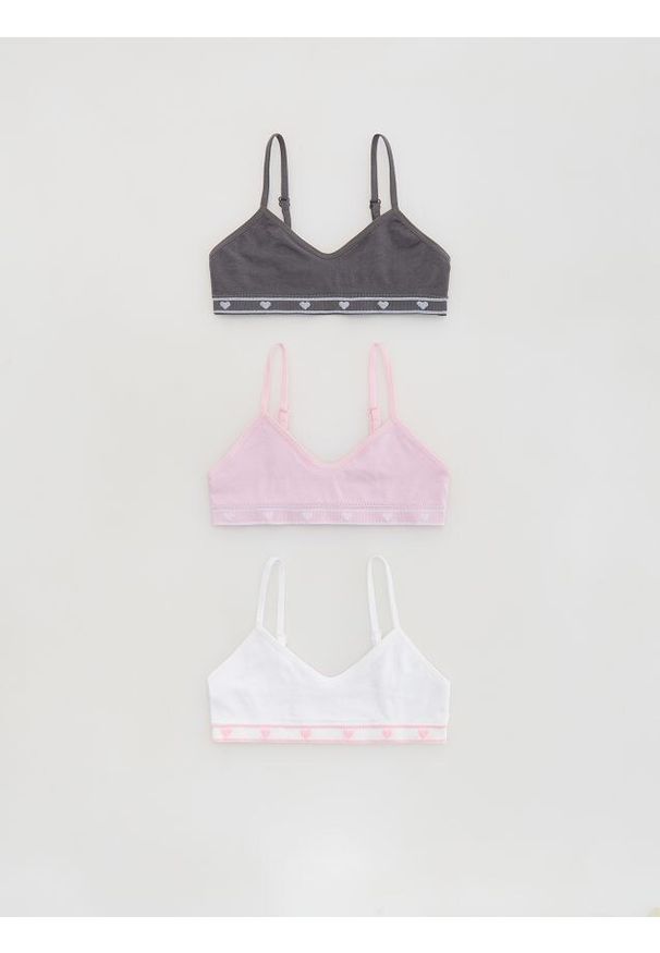 Reserved - Top z mikrofibry 3 pack - wielobarwny. Materiał: mikrofibra