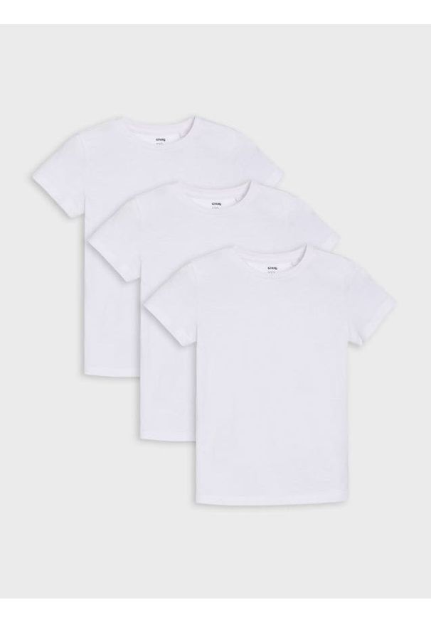 Sinsay - Koszulki basic 3 pack - biały. Kolor: biały