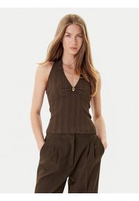 Marciano Guess Sweter 5YGR01 5875Z Brązowy Slim Fit. Kolor: brązowy. Materiał: wiskoza
