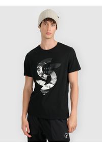 4f - 4F T-shirt regular z nadrukiem męski - czarny L. Okazja: na co dzień. Kolor: czarny. Wzór: nadruk. Styl: casual, klasyczny #1