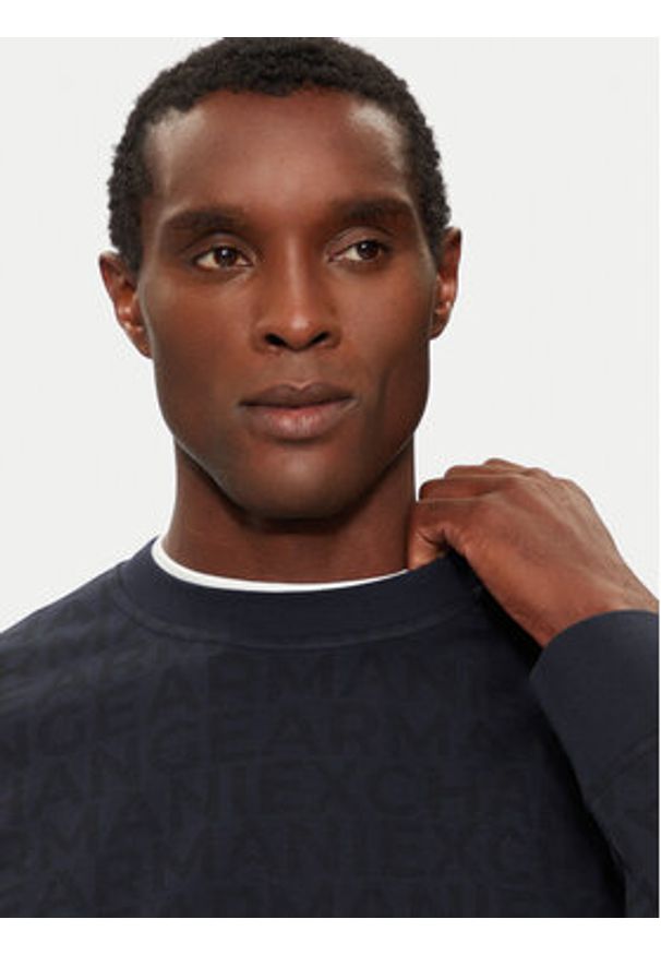 Armani Exchange Bluza 6DZMJK ZJZGZ 55JW Granatowy Regular Fit. Kolor: niebieski. Materiał: bawełna