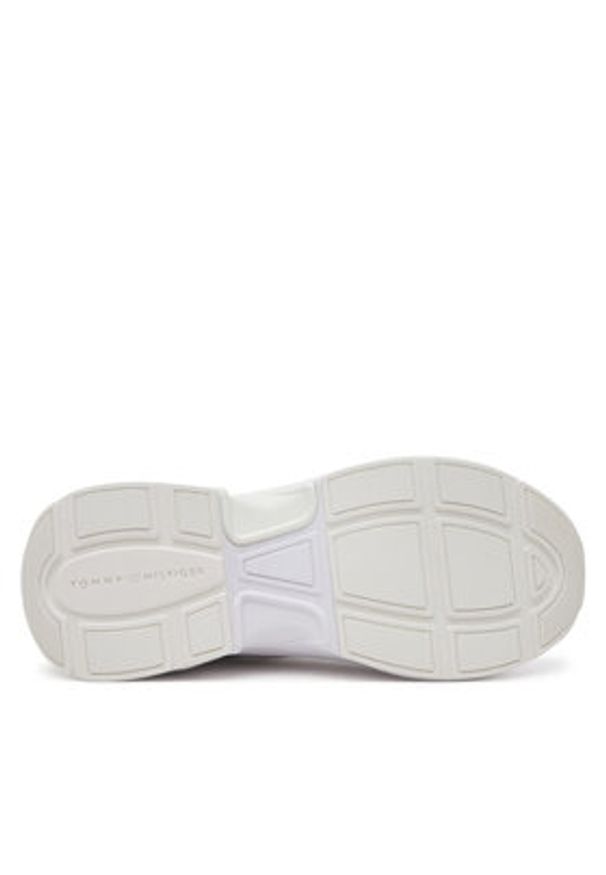 TOMMY HILFIGER - Tommy Hilfiger Sneakersy Th Chunky Runner FW0FW08474 Biały. Kolor: biały. Materiał: skóra