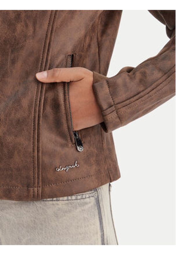 Desigual Kurtka przejściowa 26SWEW10 Brązowy Regular Fit. Kolor: brązowy. Materiał: wiskoza